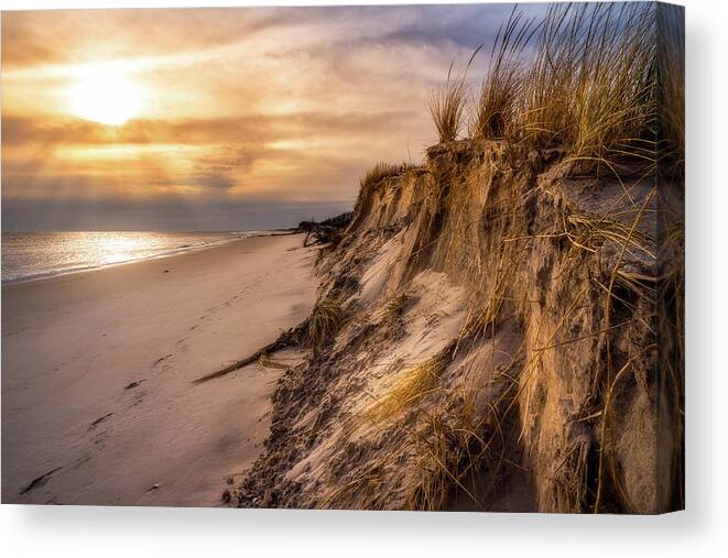 Beach Canvas Print featuring the photograph Golden Erosion by John Randazzo