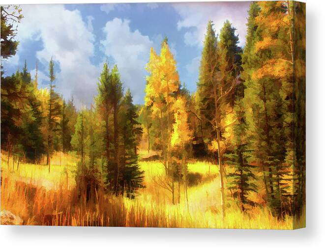 Aspen Canvas Print featuring the photograph Golden Forest by Lorraine Baum