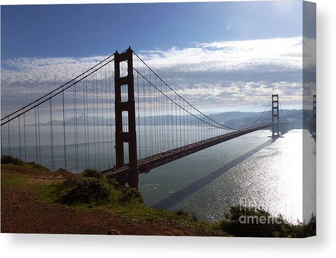 Golden Gate Bridge Canvas Print featuring the photograph Golden Gate Bridge-2 by Steven Spak