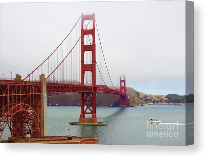 Golden Gate Bridge Canvas Print featuring the photograph Golden Gate Bridge by Alice Mainville