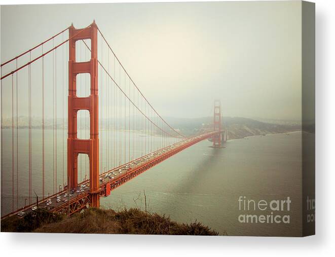 Golden Gate Canvas Print featuring the photograph Golden Gate Bridge by Ana V Ramirez