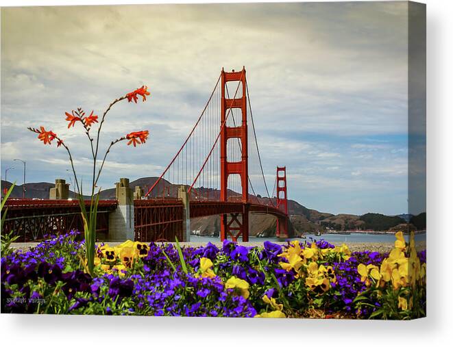 Golden Gate Bridge Canvas Print featuring the photograph Golden Gate Bridge, Summer by Aashish Vaidya