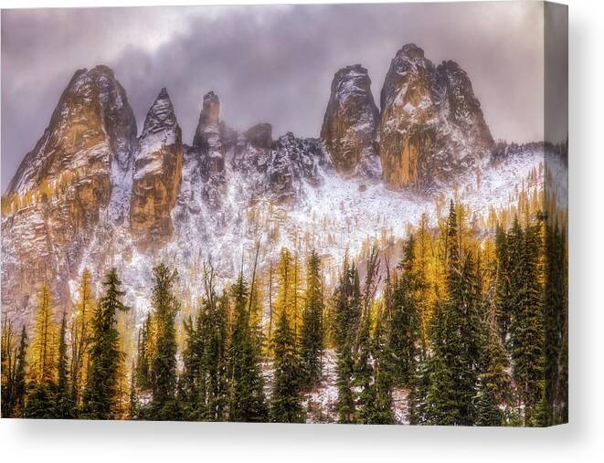 Mountains Canvas Print featuring the photograph Golden Hues by Judi Kubes
