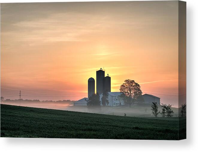 Hartville Canvas Print featuring the photograph Golden Sunrise in the Countryside by Matt Hammerstein