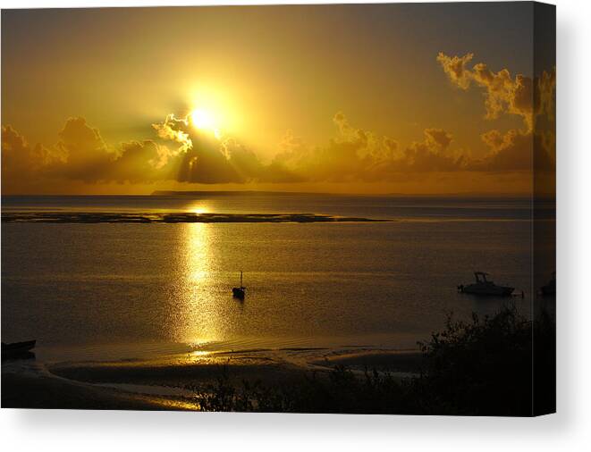 Vilanculos Canvas Print featuring the photograph Golden Sunrise by Jeremy Hayden