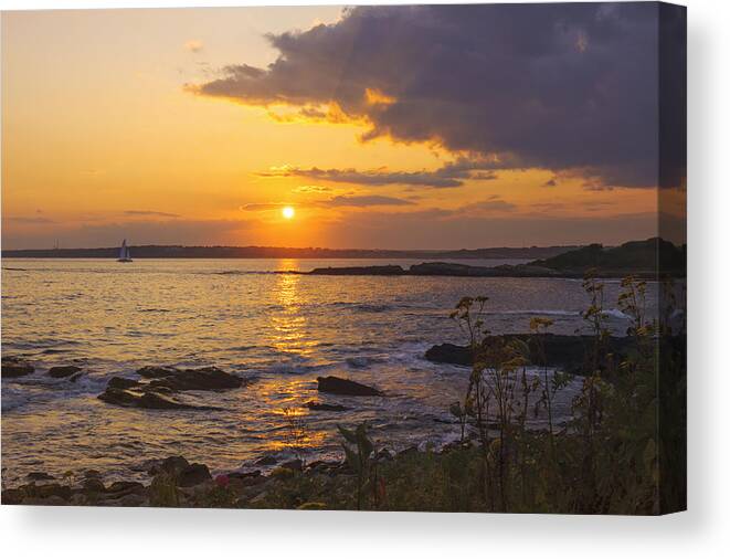 Rhode Island Canvas Print featuring the photograph Golden Sunset Newport by Marianne Campolongo