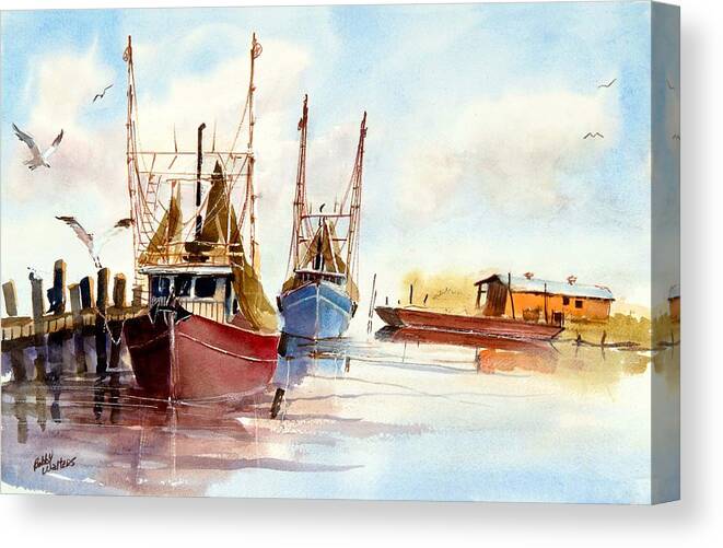 Boats Canvas Print featuring the painting Good Luck Captian Jack by Bobby Walters