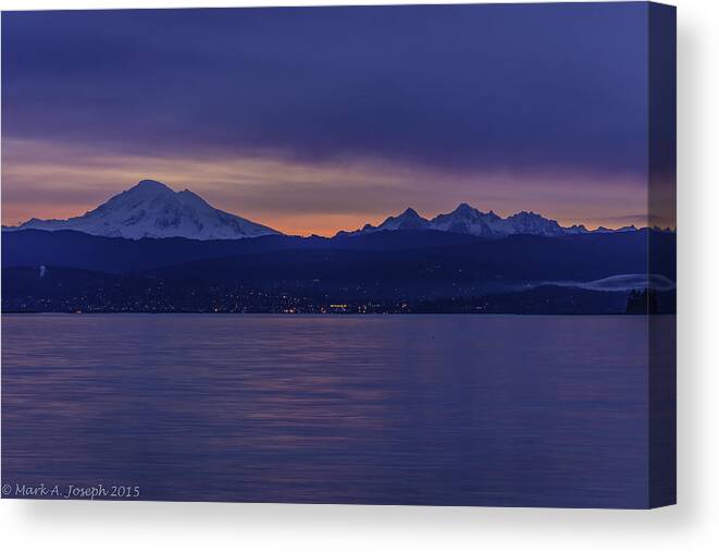 Sunrise Canvas Print featuring the photograph Good Morning Mt. Baker by Mark Joseph