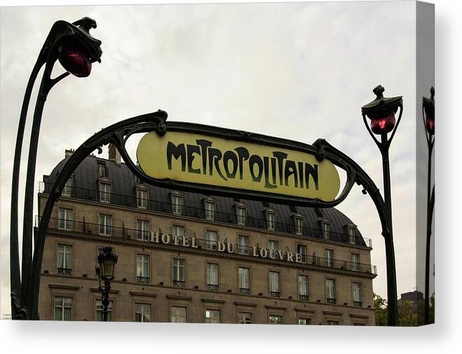 Metro Canvas Print featuring the photograph Goodbye Paris 2013 - The Metro Signs Series - 1 by Hany J