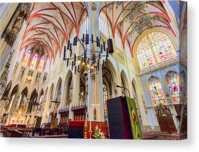 T. John's Cathedral Canvas Print featuring the photograph Gothic Church by Nadia Sanowar
