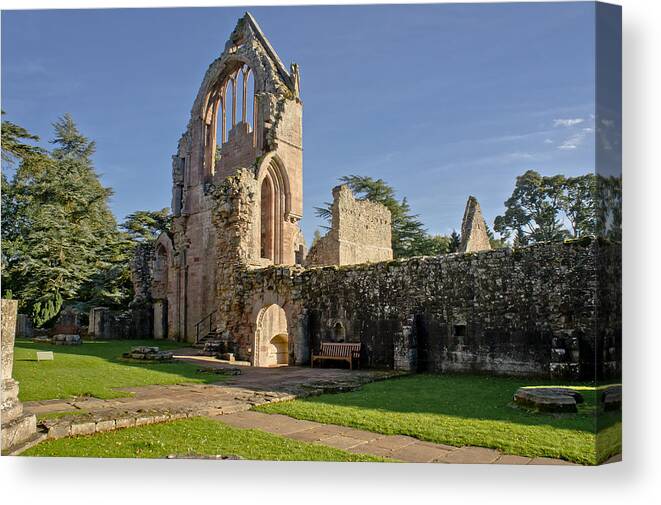 Ruins Canvas Print featuring the photograph Gothic ruins. Dryburgh Abbey. by Elena Perelman