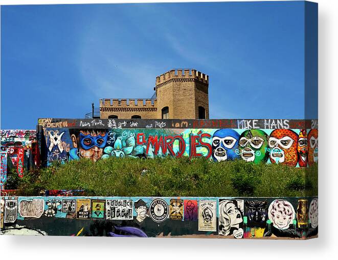 Austin Canvas Print featuring the photograph Graffiti Park at Castle Hill - Austin by Art Block Collections