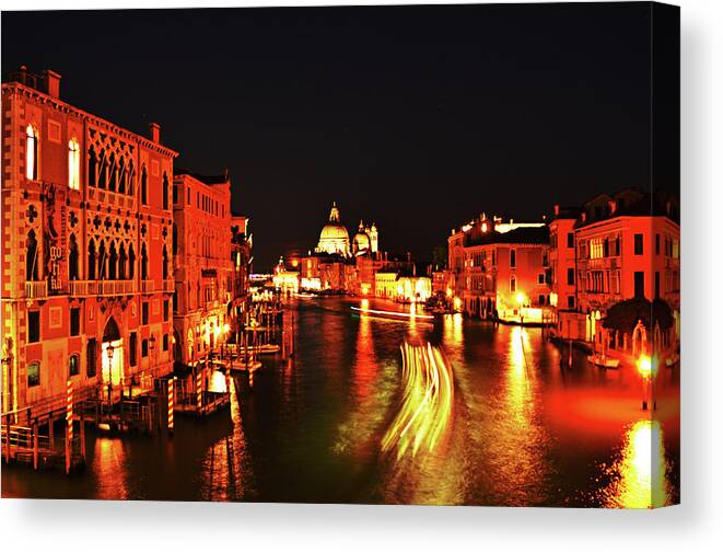 Grand Canvas Print featuring the photograph Grand Canal In Venice by Tinto Designs