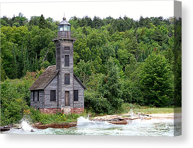 Grand Island East Channel Lighthouse Canvas Print featuring the photograph Grand Island East Channel Lighthouse #6680 by Mark J Seefeldt