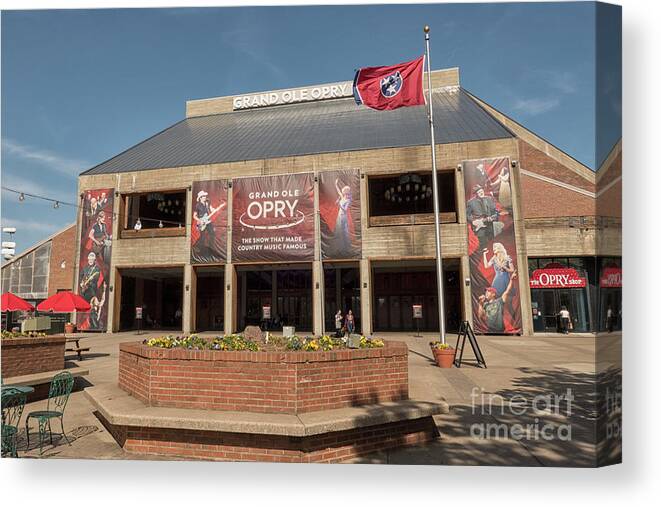 Attraction Canvas Print featuring the photograph Grand Ole Opry front view by Patricia Hofmeester