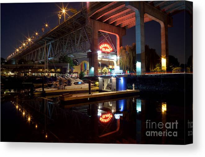 Terry Elniski Photography Canvas Print featuring the photograph Granville Island by Terry Elniski