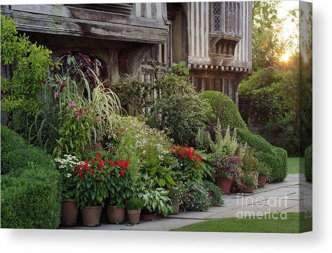 Sunset Canvas Print featuring the photograph Great Dixter House and Gardens at Sunset 2 by Perry Rodriguez