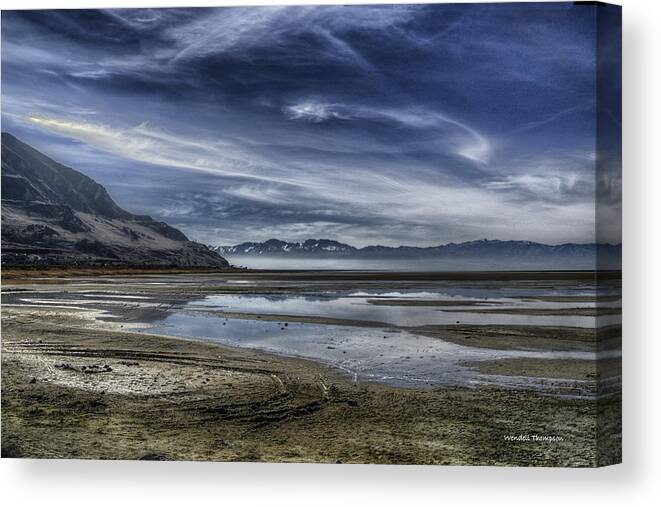 Utah Landscapes Canvas Print featuring the photograph Great Salt Lake Vista by Wendell Thompson