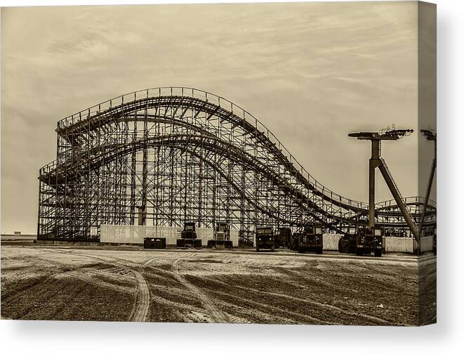 Great Canvas Print featuring the photograph Great White Roller Coaster in Wildwood New Jersey by Bill Cannon