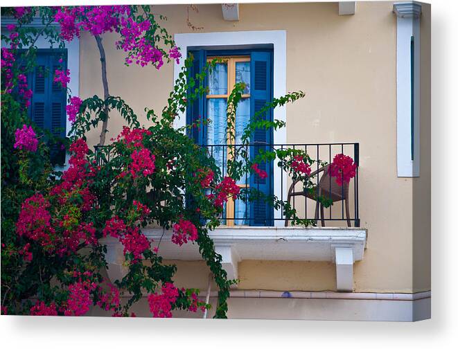 Greek Balcony Canvas Print featuring the photograph Greek Beauty by Rob Hemphill