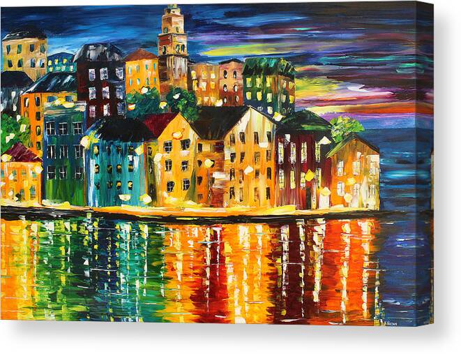 City Paintings Canvas Print featuring the painting Greek Island by Kevin Brown