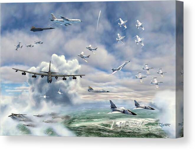 Air Force Base Canvas Print featuring the painting Griffiss Air Force Base by David Luebbert