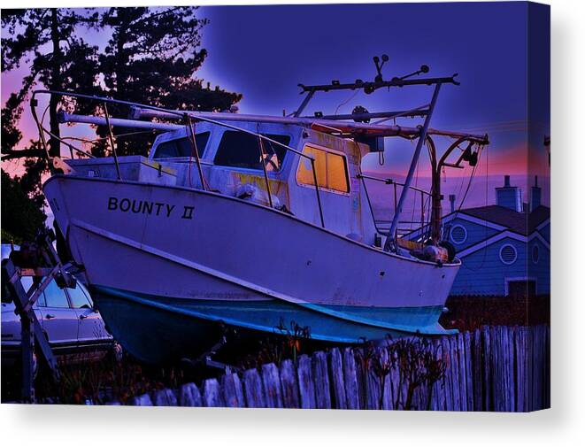 Fishing Boat Canvas Print featuring the photograph Grounded by Helen Carson