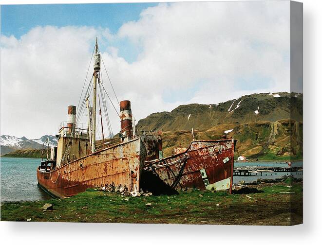 Grytviken Canvas Print featuring the photograph Grytviken Ghosts by David Bader