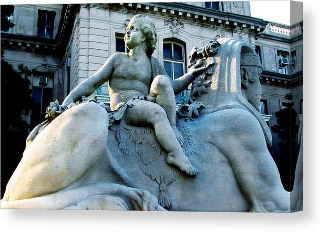 Sphinx Canvas Print featuring the photograph Guardian of Wilson Hall by Colleen Kammerer
