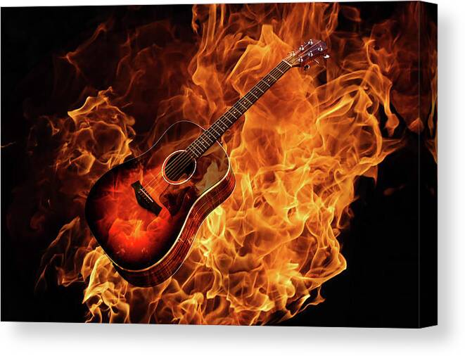 Acoustic Canvas Print featuring the photograph Guitar by Doug Long