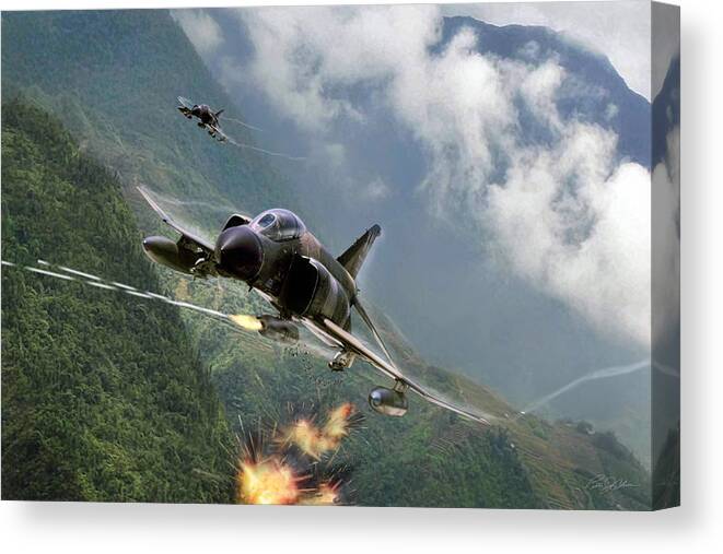 Aviation Canvas Print featuring the digital art Gunfighters by Peter Chilelli