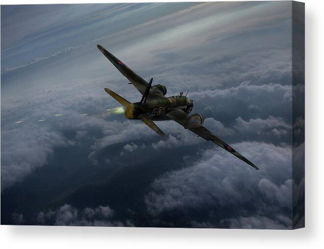 Vickers Wellington Canvas Print featuring the photograph Gunner's call - No 16 OTU by Gary Eason