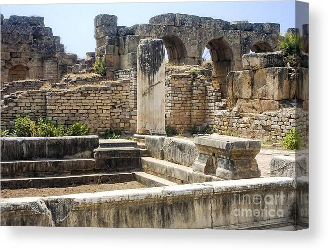 Aphrodisias Canvas Print featuring the photograph Hadrianic Baths in Aphrodisias by Bob Phillips