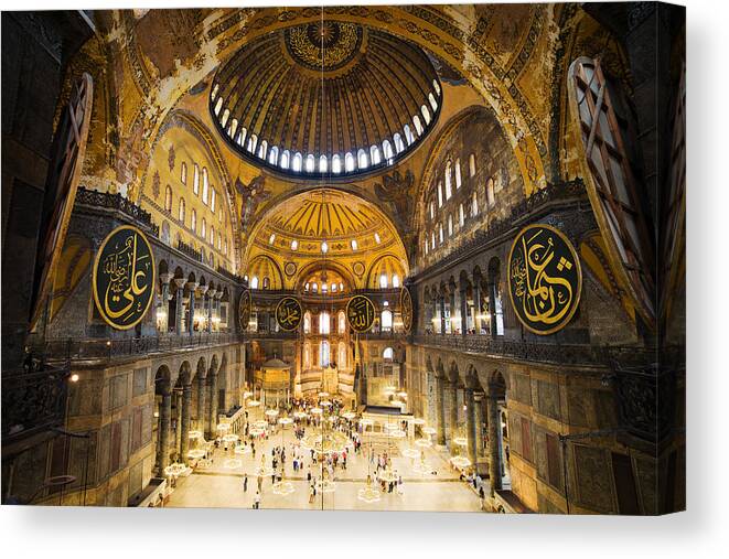 Hagia Canvas Print featuring the photograph Hagia Sophia Interior by Artur Bogacki