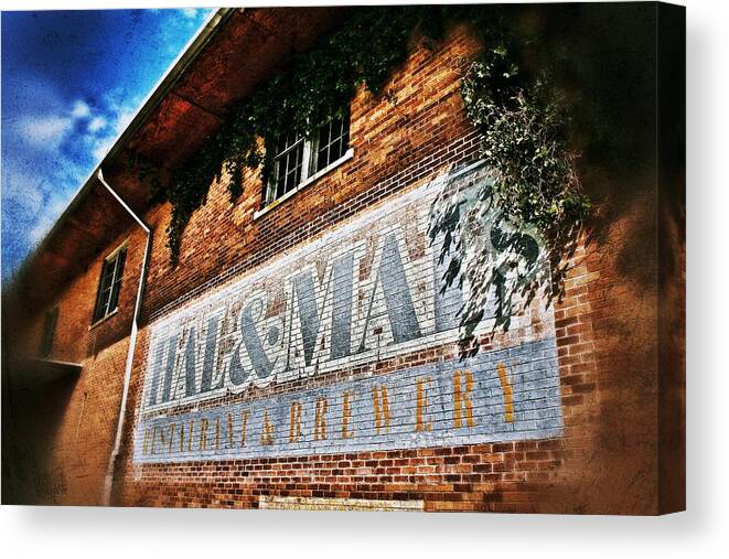 Hal And Mal's Canvas Print featuring the photograph Hal and Mal's Sign by Jim Albritton
