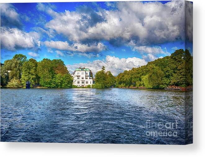 Lake Canvas Print featuring the photograph Hamburg's Alster Lake by Pravine Chester