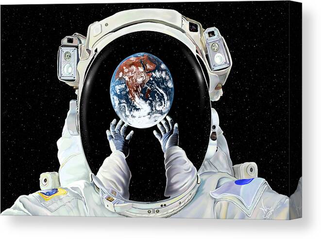 Astronaut Canvas Print featuring the digital art Handle With Care by Norman Klein