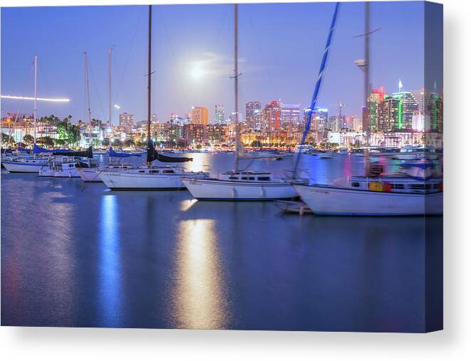 San Diego Canvas Print featuring the photograph San Diego Harbor So Bright by Joseph S Giacalone