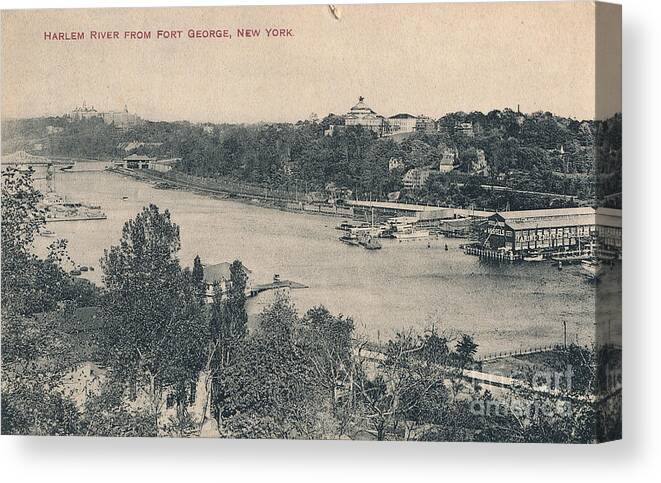 Postcard Canvas Print featuring the photograph Harlem River from Fort George by Cole Thompson