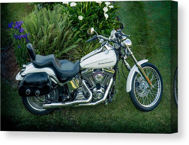 Motorcycle Canvas Print featuring the photograph Harley-Davidson Softail Deuce 2004 by E Faithe Lester