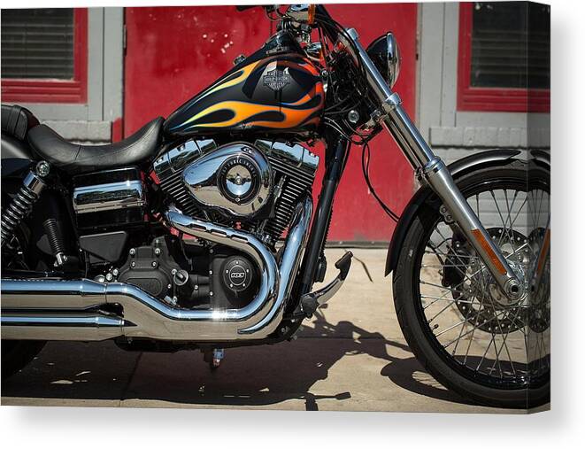 Harley-davidson Wide Glide Canvas Print featuring the photograph Harley-Davidson Wide Glide by Mariel Mcmeeking