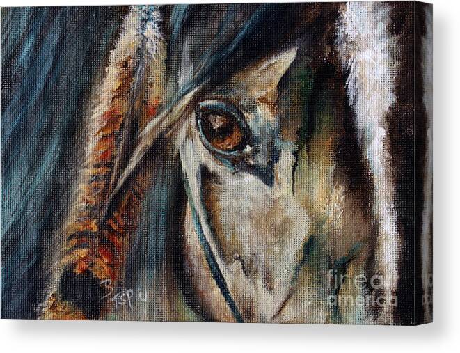 Horse Canvas Print featuring the painting Hawk by Barbie Batson