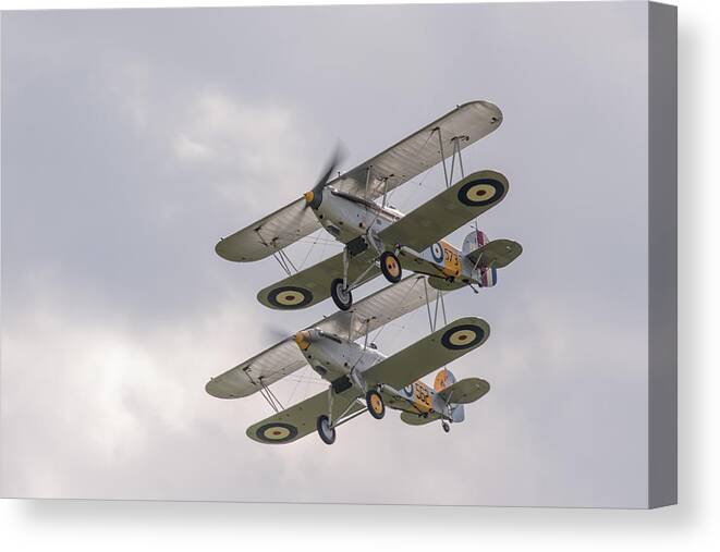 Hawker Nimrod Canvas Print featuring the photograph Hawker Nimrods by Gary Eason