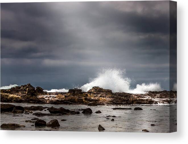 Surf Canvas Print featuring the photograph Heavenly Light by Ed Clark