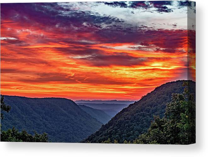Babcock State Park Canvas Print featuring the photograph Heaven's Gate - West Virginia 3 by Steve Harrington