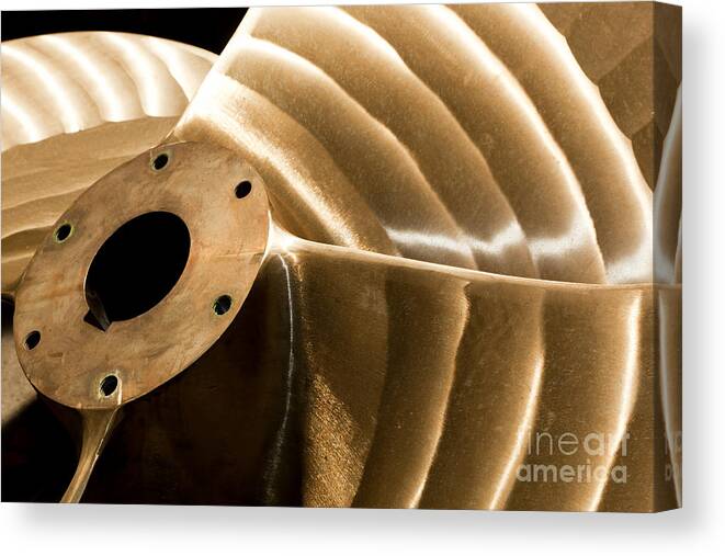 Shipbuilding Canvas Print featuring the photograph Heavy industrial shipbuilding element close-up by Michal Bednarek