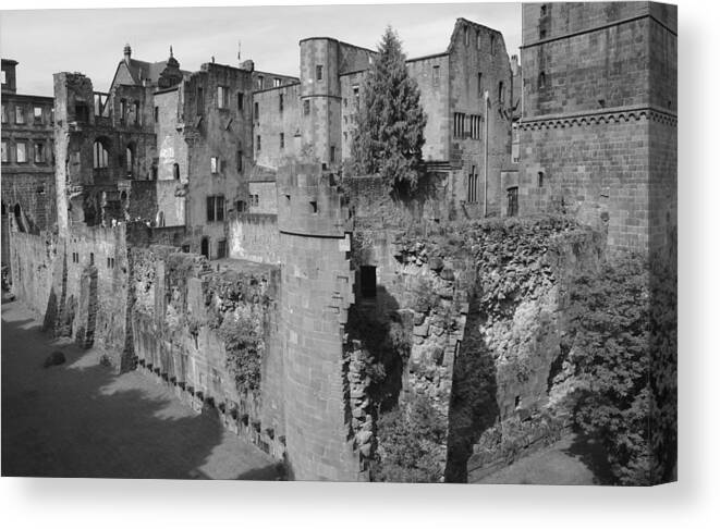 Heidelberg Canvas Print featuring the photograph Heidelberg Castle behind the scenes by Corinne Rhode