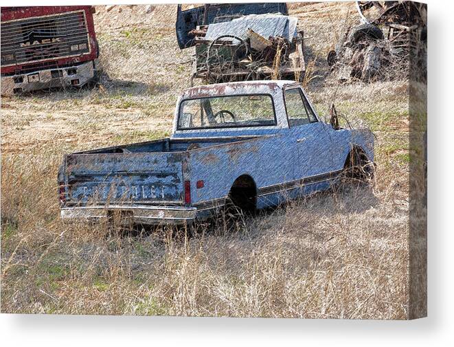 Chevrolet Canvas Print featuring the photograph Hey Mack Gotta Light by Gary Adkins