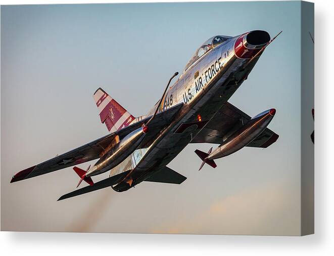 North American Aviation Canvas Print featuring the photograph Hi Hun, How Was Your Day? by Jay Beckman