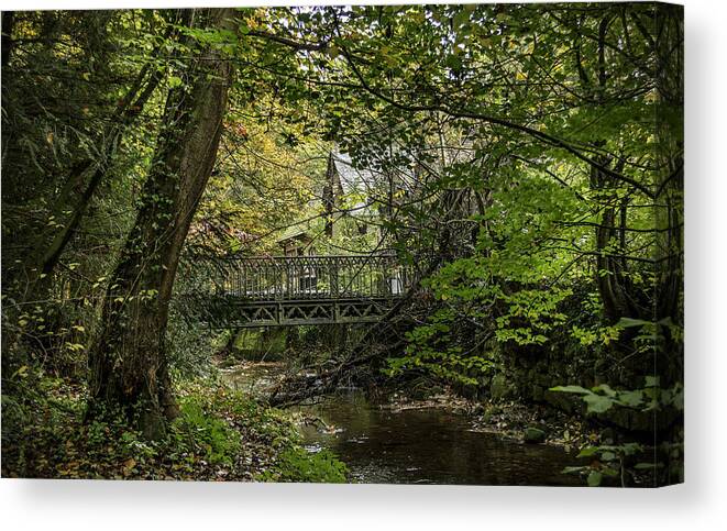 Season Canvas Print featuring the photograph Hidden Bridge at Offas Dyke by Spikey Mouse Photography